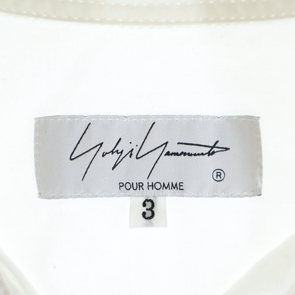 Yohji Yamamoto POUR HOMME(ヨウジヤマモト プールオム) 21AW ×内田すずめ 今宵椿 グラフィックプリント 長袖シャツ ホワイト HD-B69-502