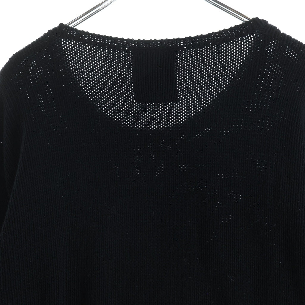 BLACK Scandal Yohji Yamamoto(ブラックスキャンダルヨウジヤマモト) 18AW 蜘蛛の巣 クルーネック プルオーバージャガードニットセーター ブラック HV-K37-080