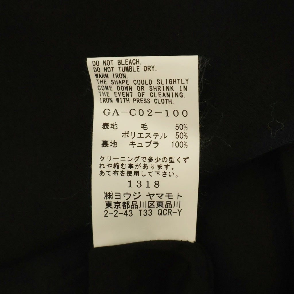 Ground Y(グラウンドワイ) 20SS ウールギャバジン ケープコート ブラック GA-C02-100