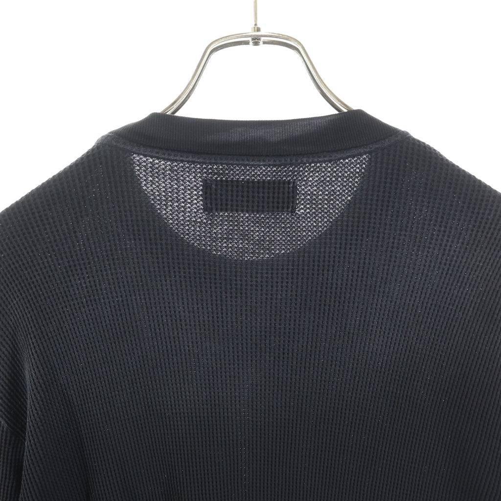 AMIRI(アミリ) 26SS BONES LONG SLEEVE TEE ボーン エンブロイダリー サーマル クルーネック ロングスリーブ カットソー ブラック AMTOJR1032