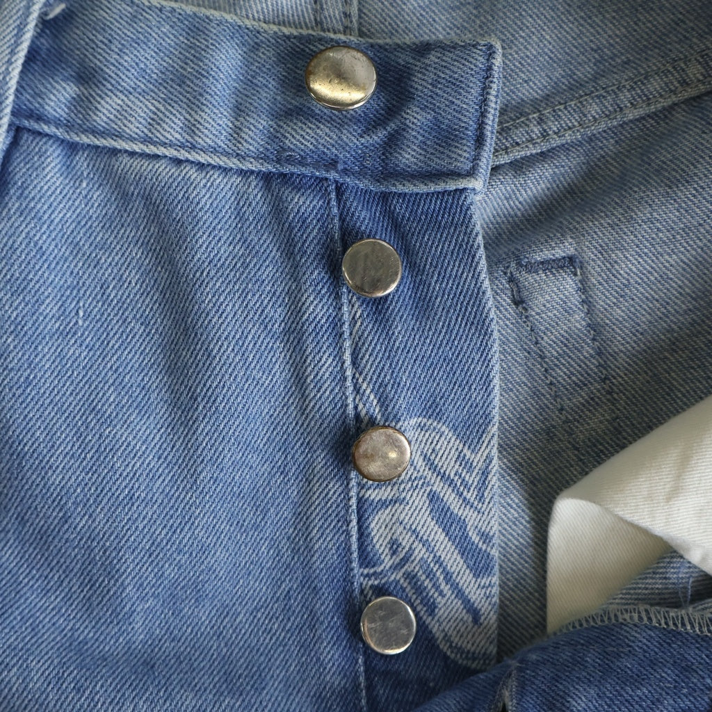 Aries(アリエス) LILLY CHAIN PRINT JEANS リリー チェーン プリント ボタンフライ デニム パンツ インディゴ FQAR30003 レディース