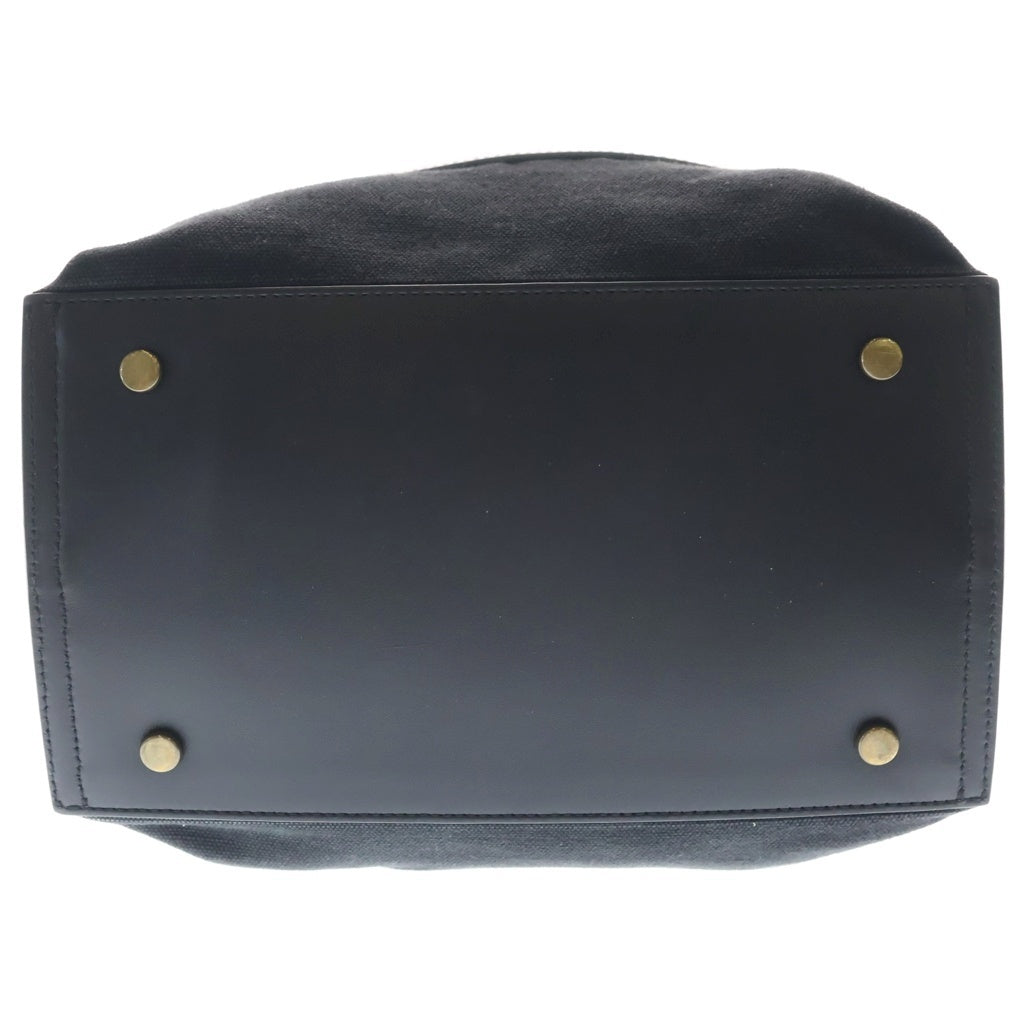 JIL SANDER(ジルサンダー) WANDER TOTE SM ワンダー リネンキャンバス レザー トートバッグ ブラック J07WC0009 レディース