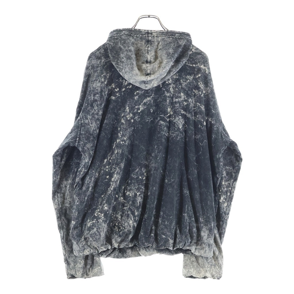 DIESEL(ディーゼル) 24SS S-MAR-PEELOVAL SWEATSHIRT ダメージ加工 ロゴプリント スウェット フーディ プルオーバー パーカー グレー A13638 0DQAM