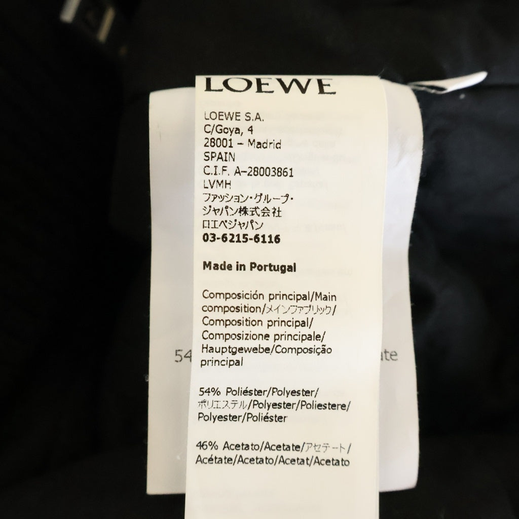 LOEWE(ロエベ) 22AW ANAGRAM JACQUARD FLEECE PARKA アナグラム ジャガード フード付き フリース ボアブルゾン ジャケット ブラック/グリーン H526Y52J01