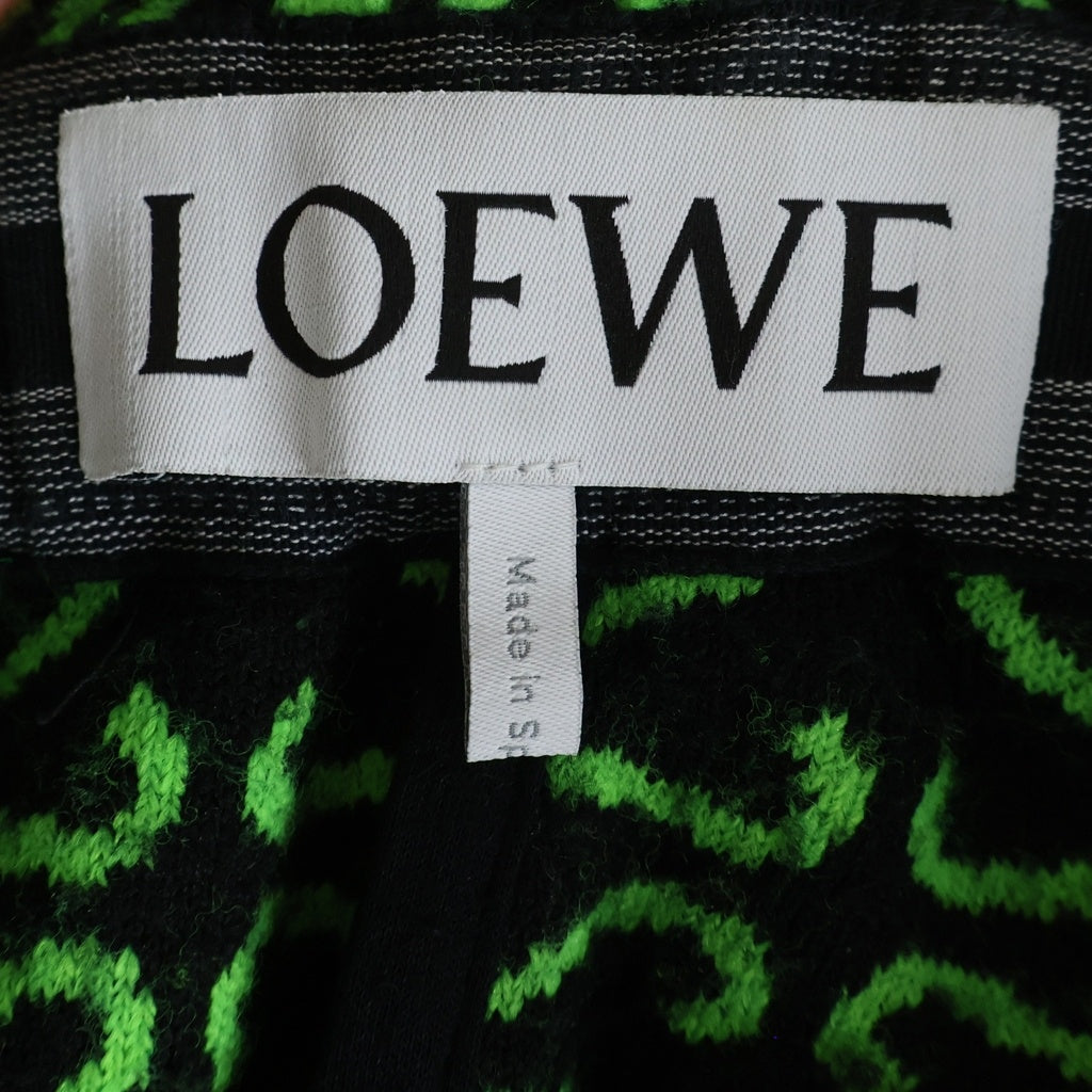 LOEWE(ロエベ) 22SS JACQUARD BERMUDA SHORTS アナグラム ジャガード バミューダ ショーツ ハーフパンツ ブラック/グリーン H526Y27J09