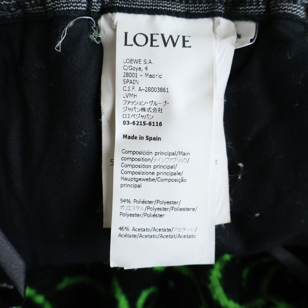 LOEWE(ロエベ) 22SS JACQUARD BERMUDA SHORTS アナグラム ジャガード バミューダ ショーツ ハーフパンツ ブラック/グリーン H526Y27J09