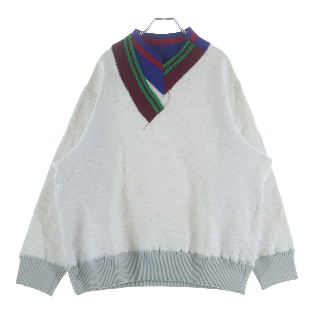 kolor(カラー) 23AW BONDED SWEATSHIRT 襟ドッキング ダンボールスウェット トレーナー ホワイト 23WCM-T13206S