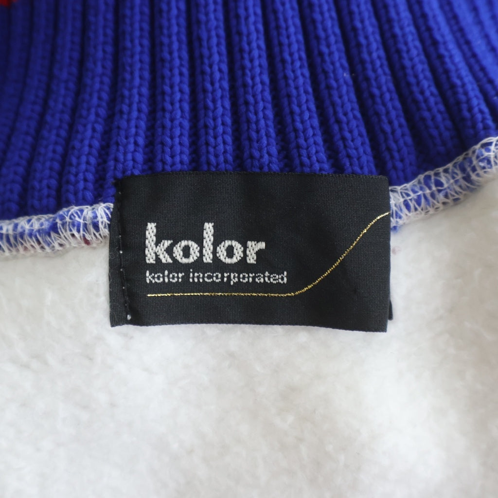 kolor(カラー) 23AW BONDED SWEATSHIRT 襟ドッキング ダンボールスウェット トレーナー ホワイト 23WCM-T13206S