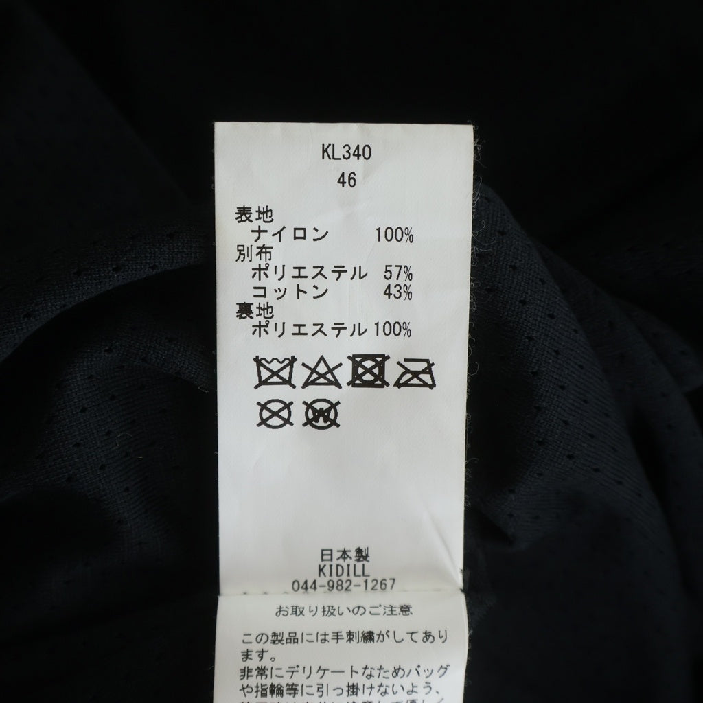 KIDILL(キディル) 19SS PATCH MA-1 ダブルチェック バックデザイン フロントスカルロゴ ボンバージャケット ブルゾン ブラック KL340
