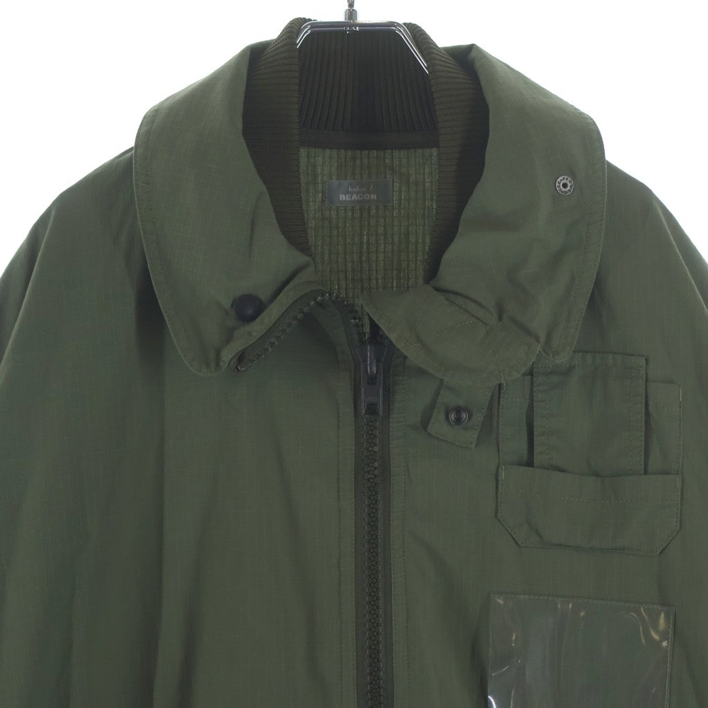 kolor BEACON(カラービーコン) 24SS RIPSTOP MILITARY BLOUSON JACKET リップストップ ミリタリー ブルゾン ジャケット カーキ 24SBM-G05142