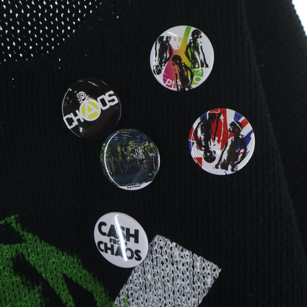 KIDILL(キディル) 25AW SEDITIONARIES PULLOVER KNIT ギターエンブロイダリー 缶バッジ付 セディショナリーズ プルオーバー ニット ブラック KL992