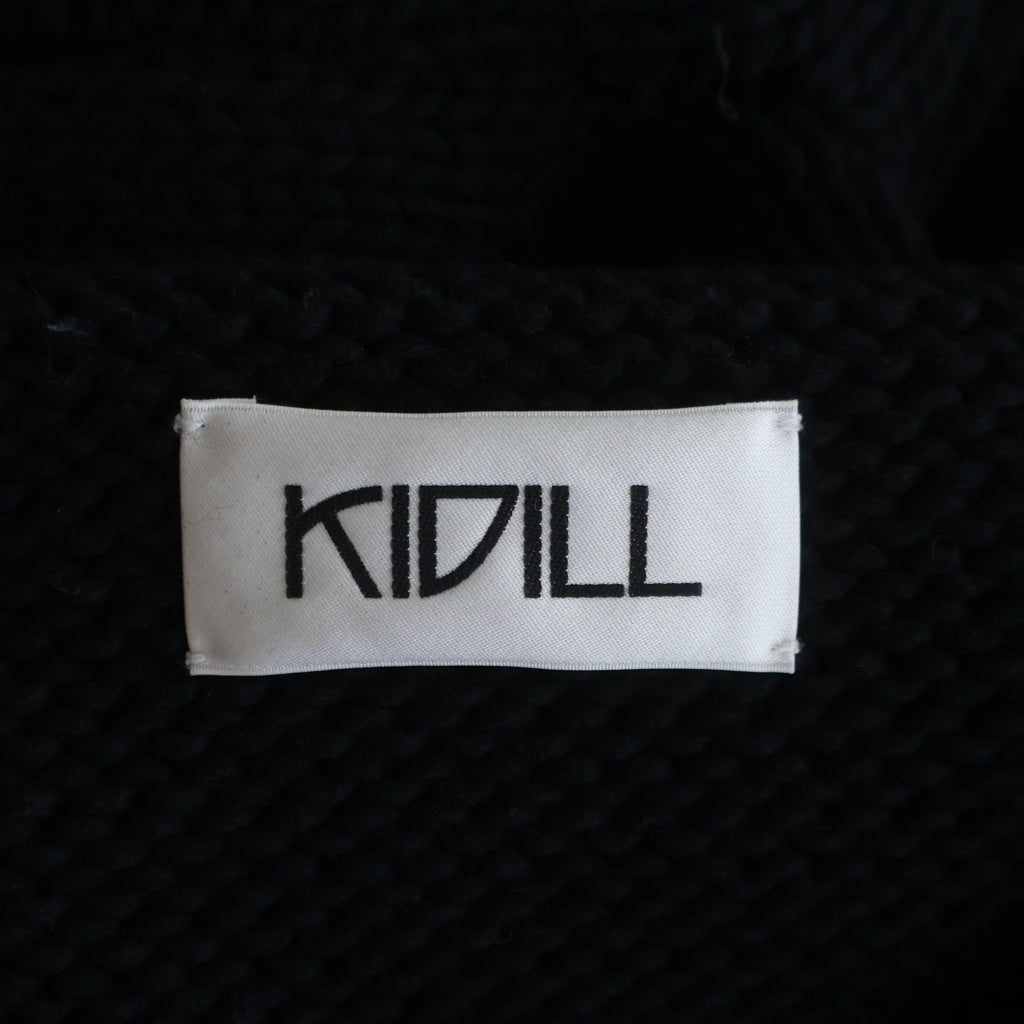 KIDILL(キディル) 25AW SEDITIONARIES PULLOVER KNIT ギターエンブロイダリー 缶バッジ付 セディショナリーズ プルオーバー ニット ブラック KL992