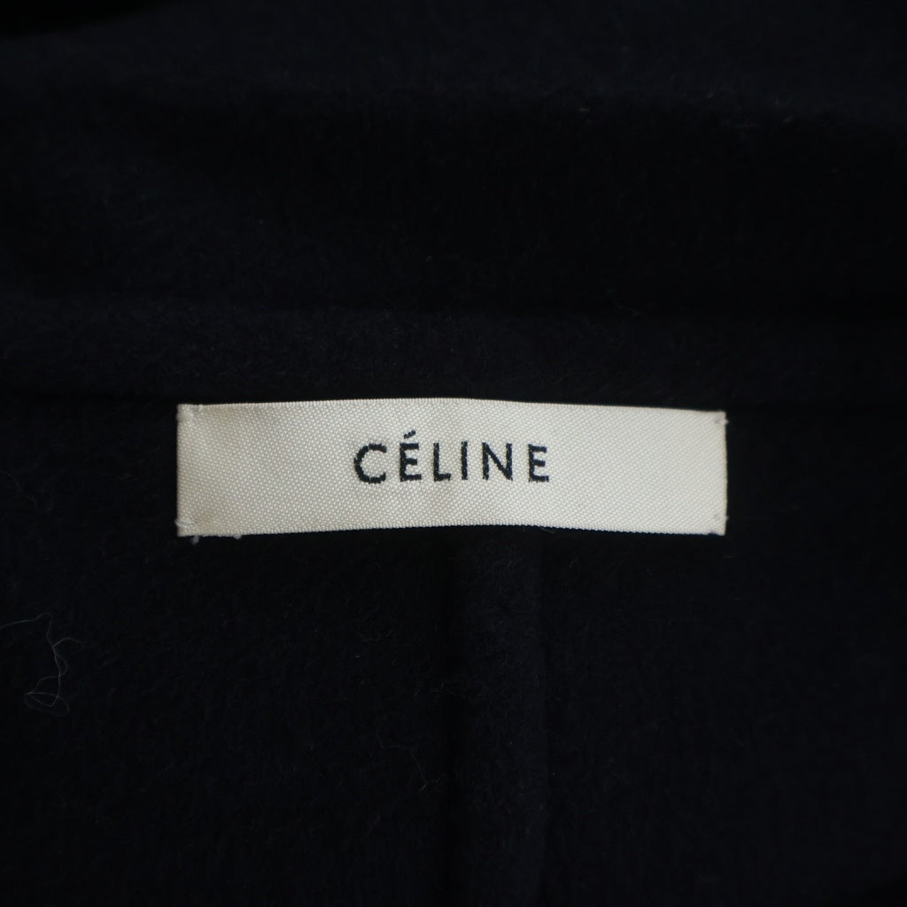 CELINE(セリーヌ) 15AW フィービー期 エッグクロンビー フロントオープン カシミヤコート レディース ネイビー 2 8H13/6700