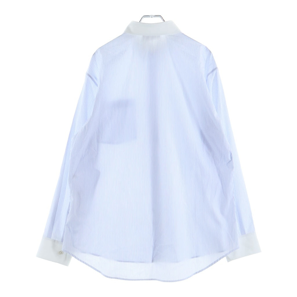 CELINE(セリーヌ) 23SS エディ期 シュミーズ オーバーサイズ トリオンフ ストライプ長袖シャツ ホワイト/ブルー 2C775088S