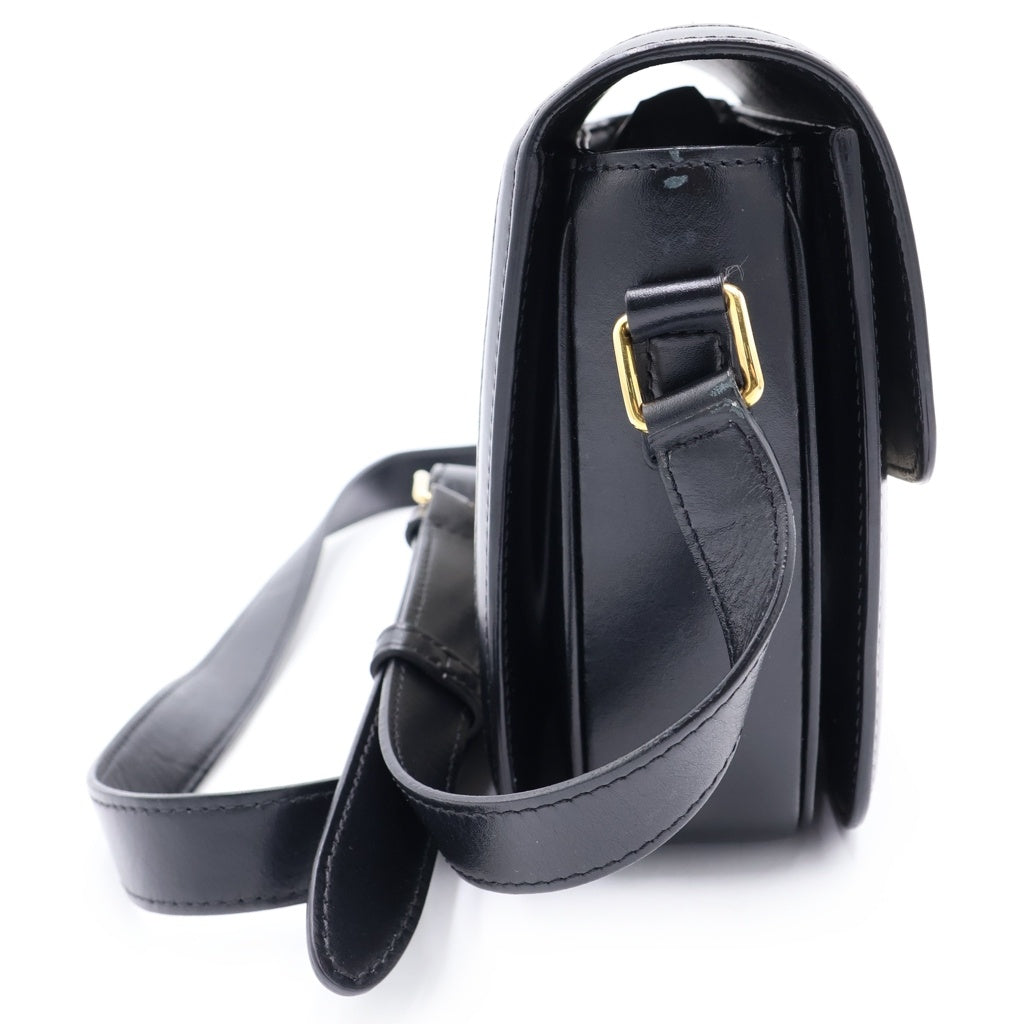 CELINE(セリーヌ) TEEN TRIOMPHE ティーン トリオンフキャンバス ミディアム ショルダーバッグ ゴールド金具 ブラック/アイボリー/ゴールド S-CE-4280 188882DBA.38NO レディース