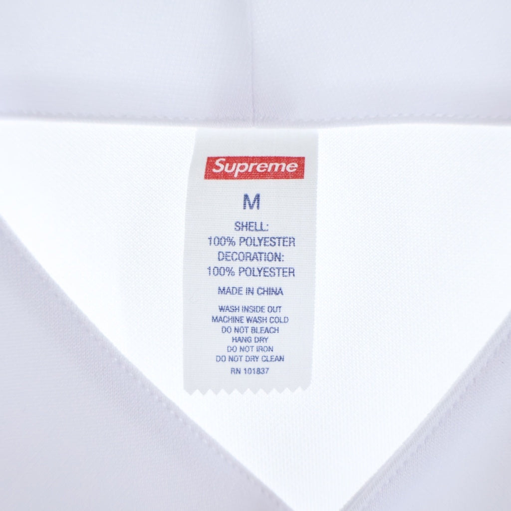 SUPREME(シュプリーム) 24AW Alpha Omega Baseball Jersey アルファオメガ ロゴエンブロイダリー ベースボール半袖シャツ ホワイト