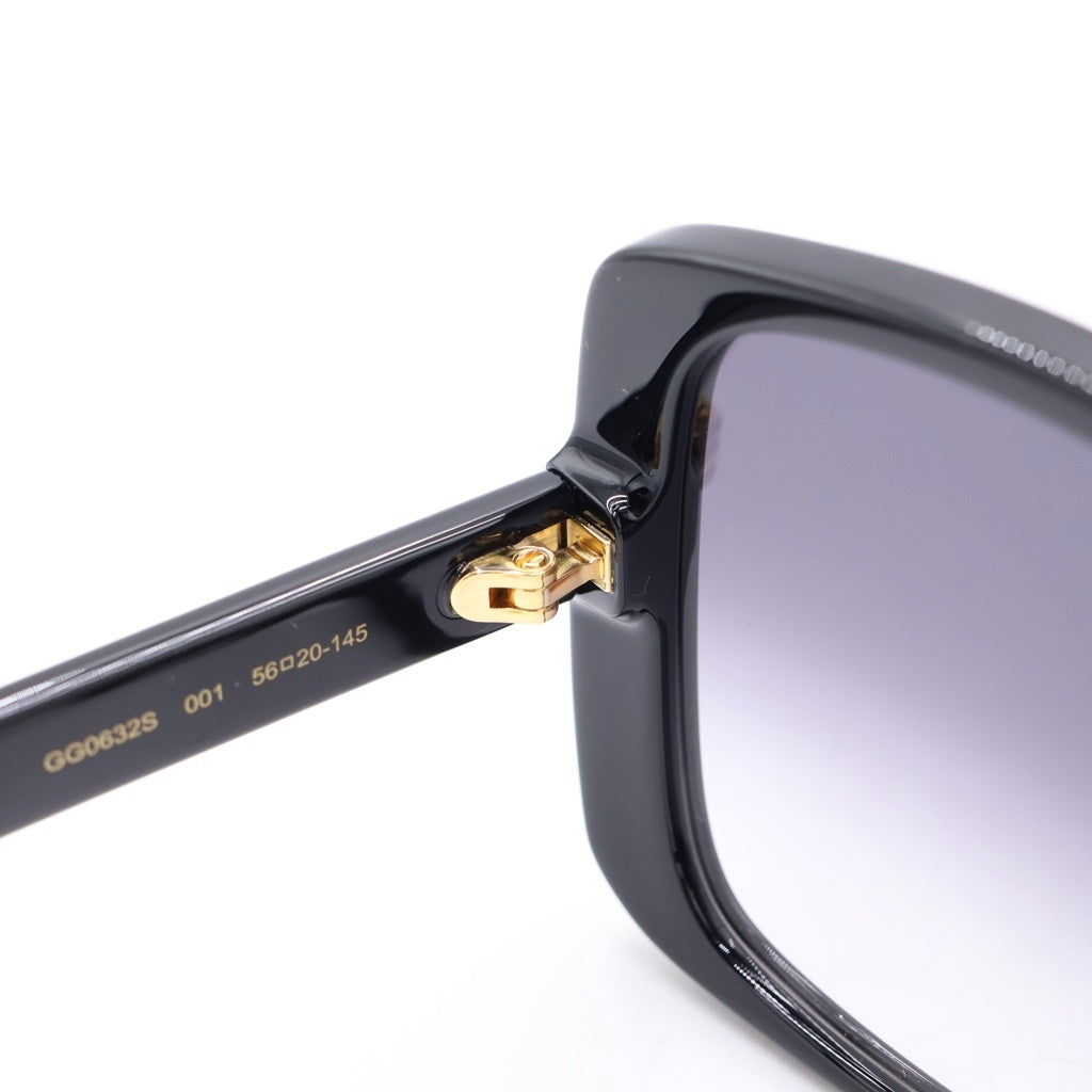 GUCCI(グッチ) GG0632S スクエアフレーム GGロゴテンプル カラーレンズ サングラス メガネ ブラック レディース