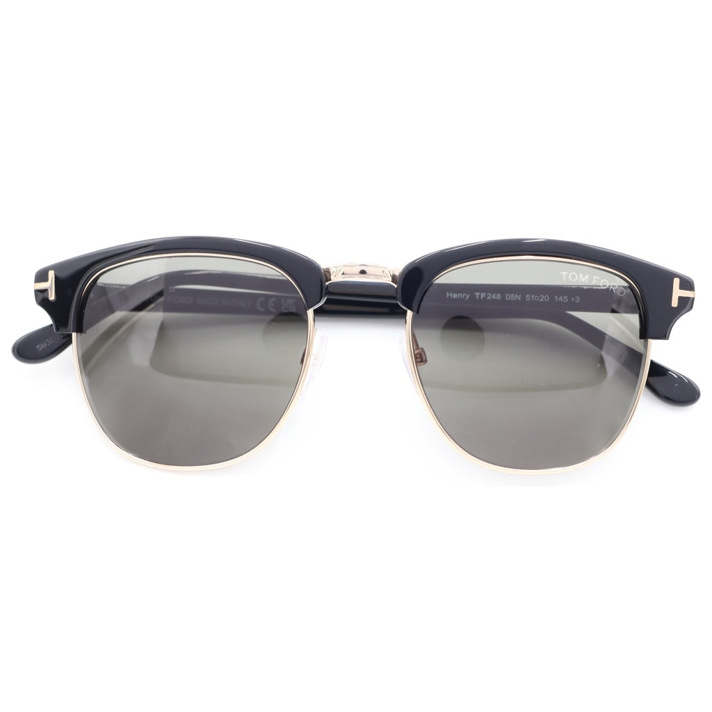 TOM FORD(トムフォード) HENRY ヘンリーサーモントフレーム カラーレンズ サングラス メガネ ブラック/ゴールド TF248
