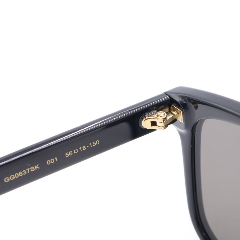 GUCCI(グッチ) GG0637SK アジアンフィット スクエアフレーム GGロゴテンプル カラーレンズ サングラス メガネ ブラック レディース
