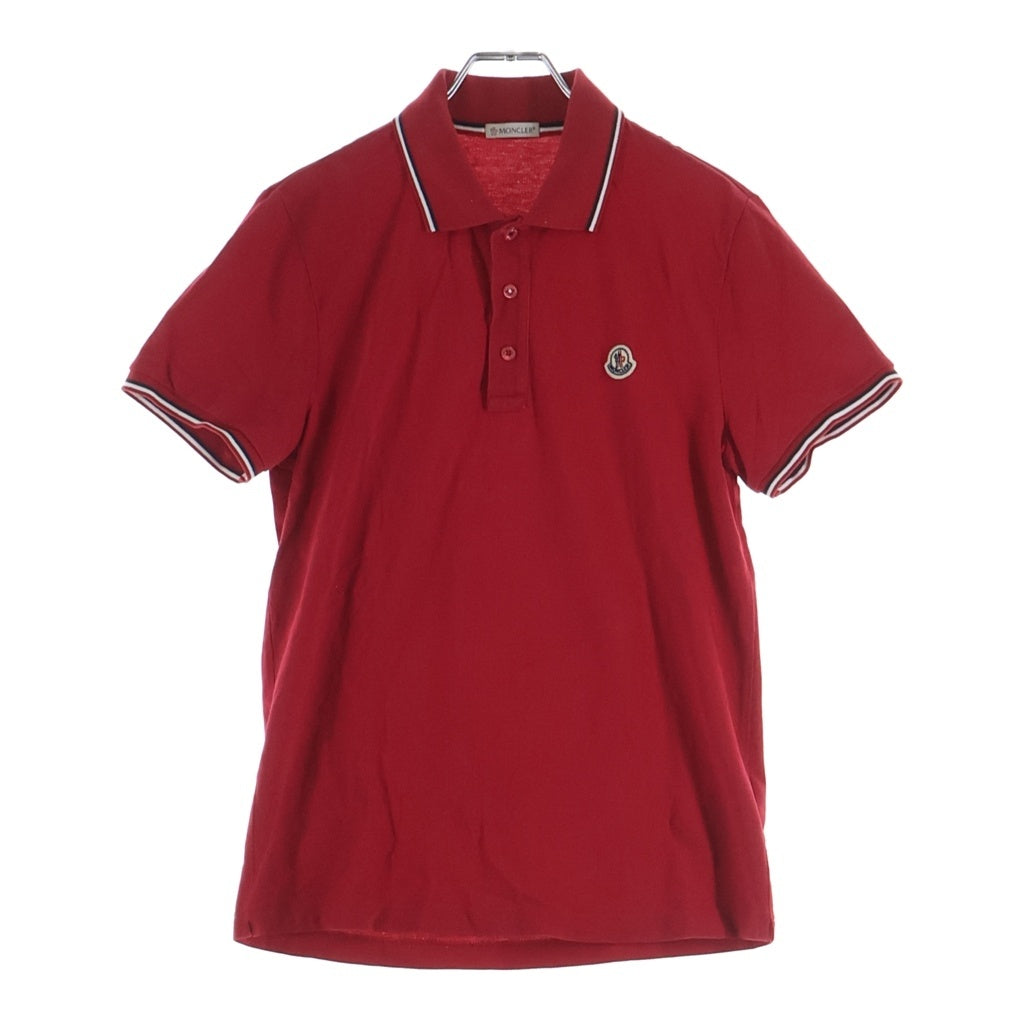 MONCLER(モンクレール) 17AW MAGLIA POLO MANICA CORTA コットン ロゴワッペン 半袖ポロシャツ レッド C20918305500 84556