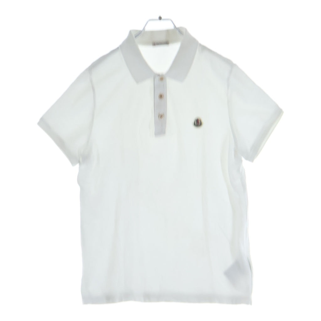 MONCLER(モンクレール) 19SS MAGLIA POLO MANICA CORTA コットン ロゴワッペン 半袖ポロシャツ ホワイト E10918305150 84556