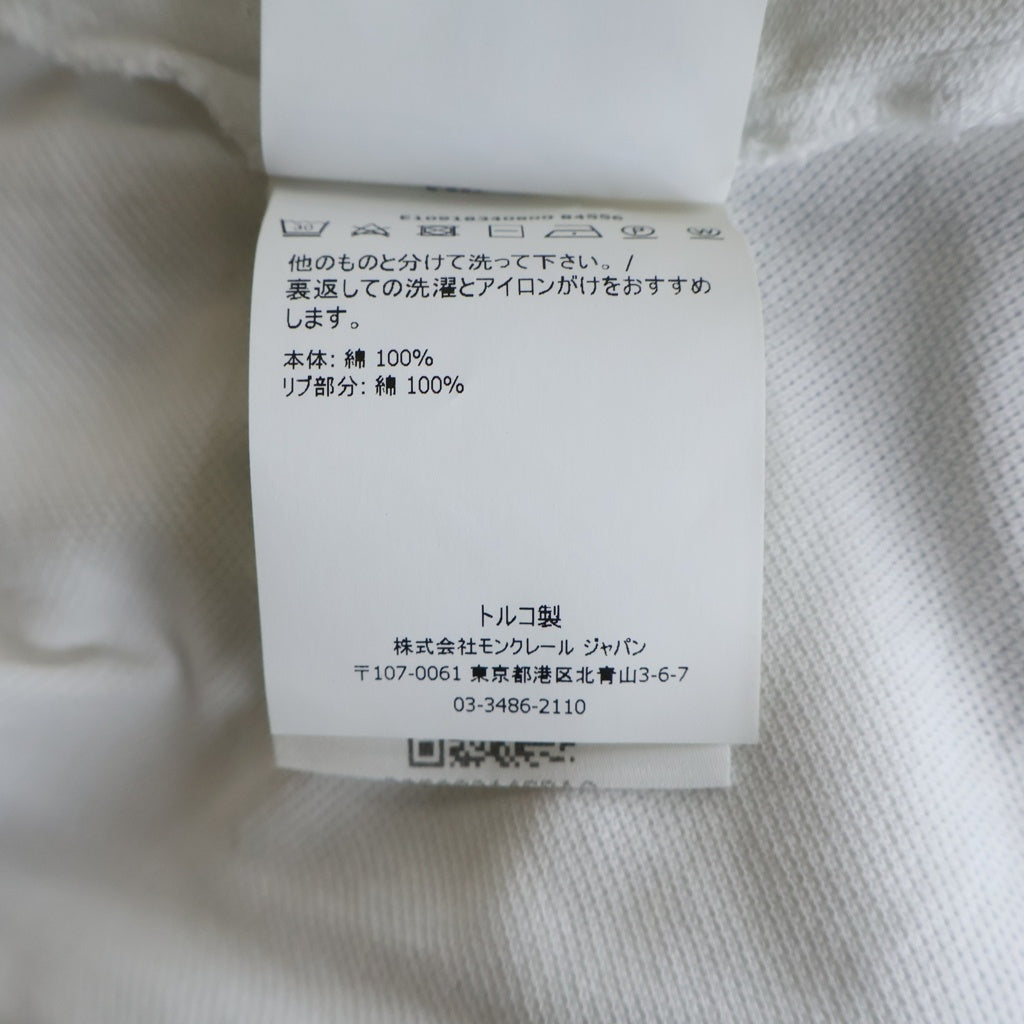 MONCLER(モンクレール) 19SS MAGLIA POLO MANICA CORTA コットン ロゴワッペン 半袖ポロシャツ ホワイト E10918305150 84556