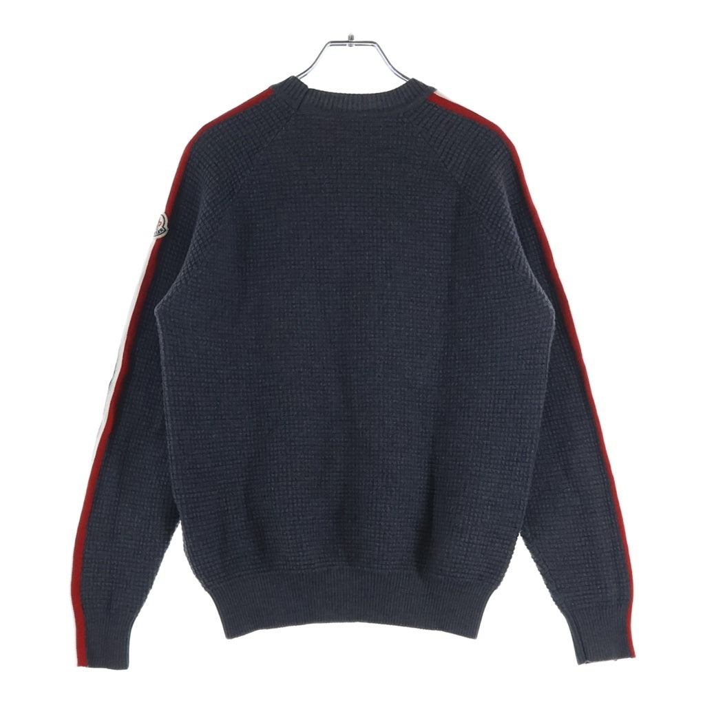 MONCLER(モンクレール) 21AW GIROCOLLO TRICOT ウール ロゴワッペン ワッフルニット セーター グレー G20919C00030 A9364