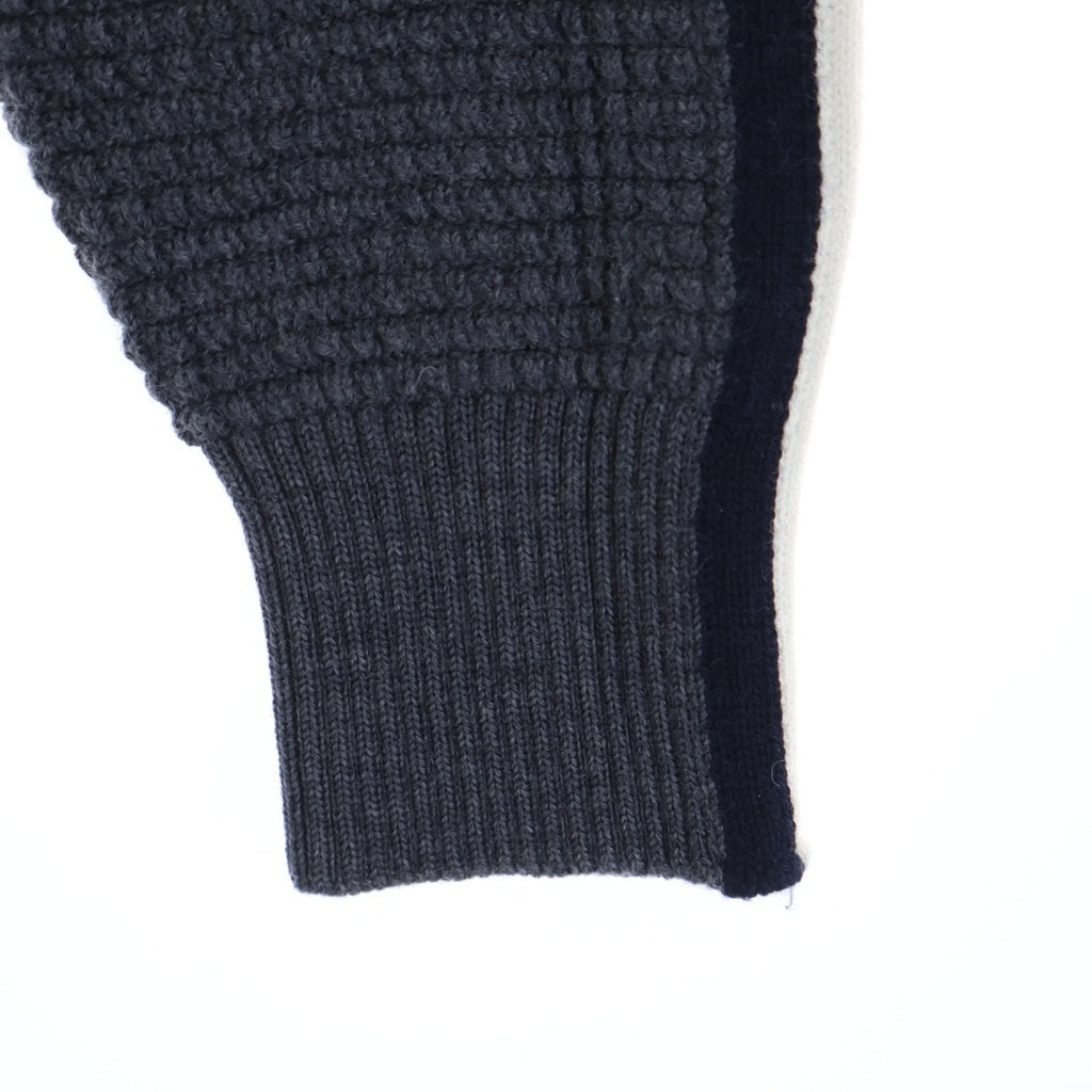 MONCLER(モンクレール) 21AW GIROCOLLO TRICOT ウール ロゴワッペン ワッフルニット セーター グレー G20919C00030 A9364