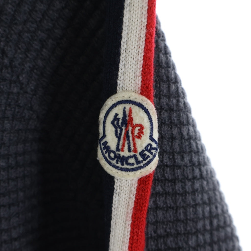 MONCLER(モンクレール) 21AW GIROCOLLO TRICOT ウール ロゴワッペン ワッフルニット セーター グレー G20919C00030 A9364