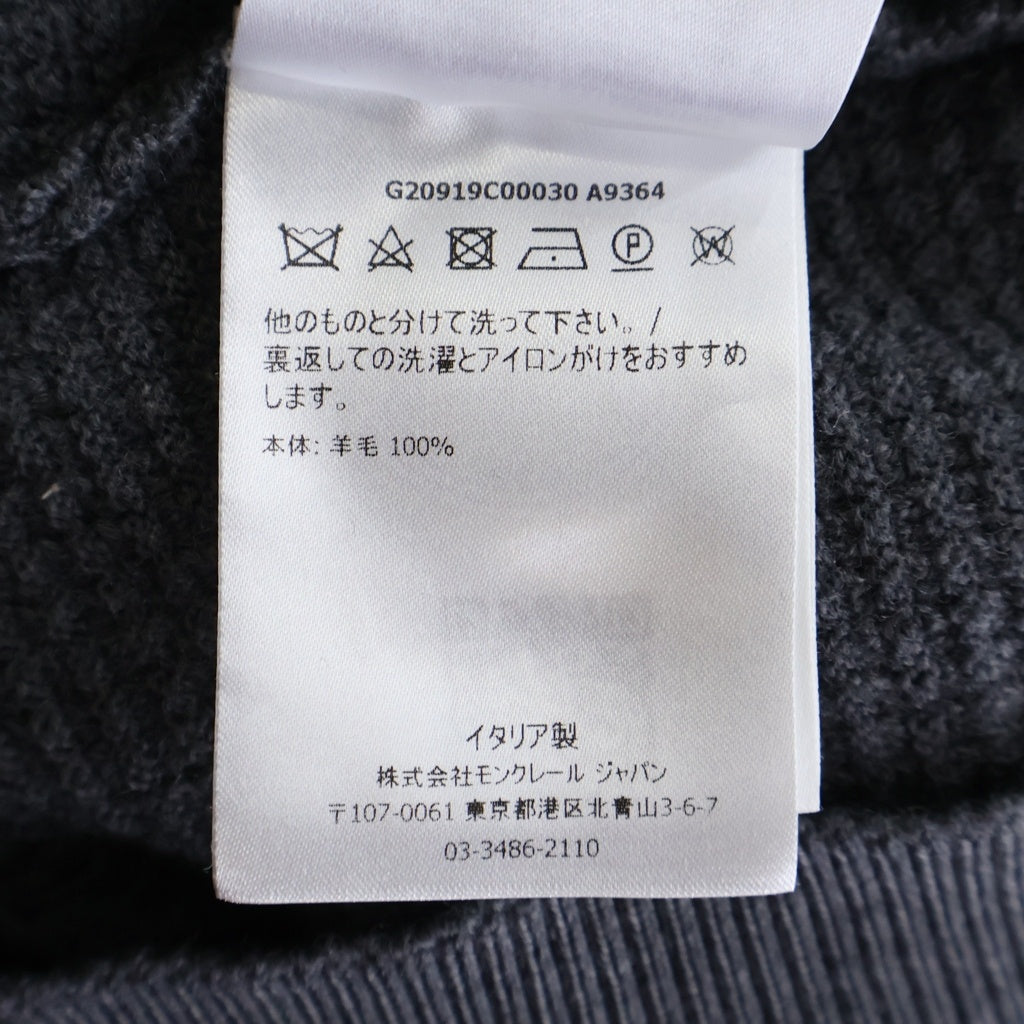 MONCLER(モンクレール) 21AW GIROCOLLO TRICOT ウール ロゴワッペン ワッフルニット セーター グレー G20919C00030 A9364