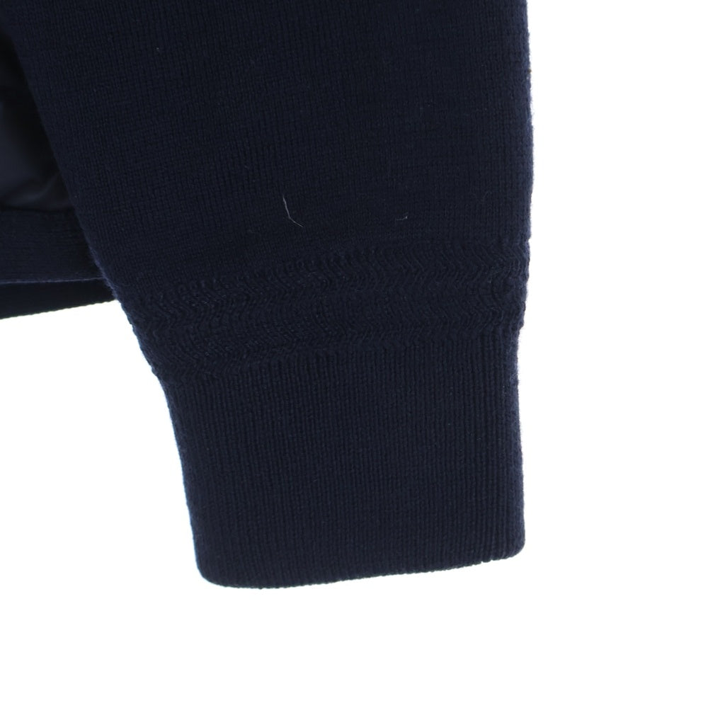 MONCLER(モンクレール) 17AW MAGLIONE TRICOT CARDIGAN フラップポケット ロゴワッペン ニット切り替え ダウンジャケット ネイビー C20919412600 94666