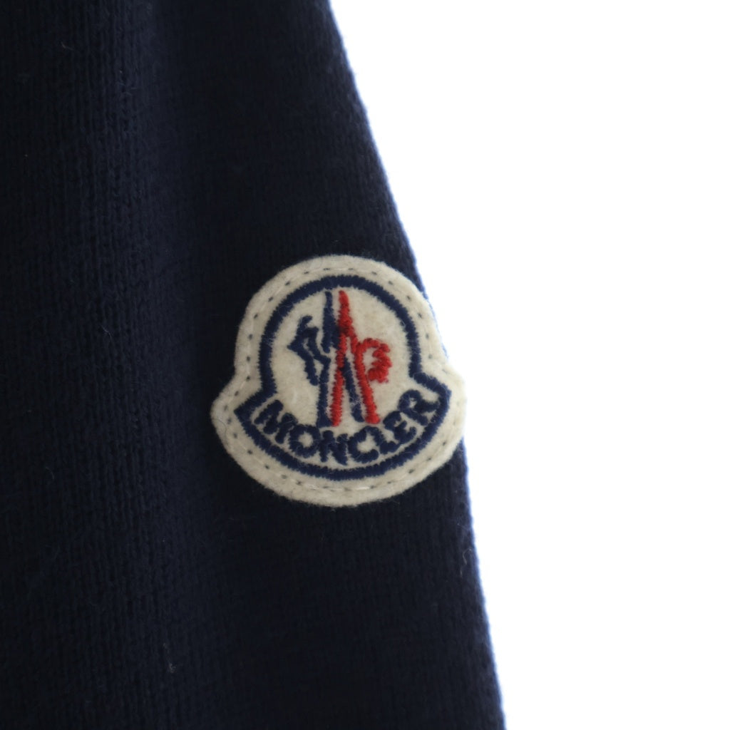 MONCLER(モンクレール) 17AW MAGLIONE TRICOT CARDIGAN フラップポケット ロゴワッペン ニット切り替え ダウンジャケット ネイビー C20919412600 94666