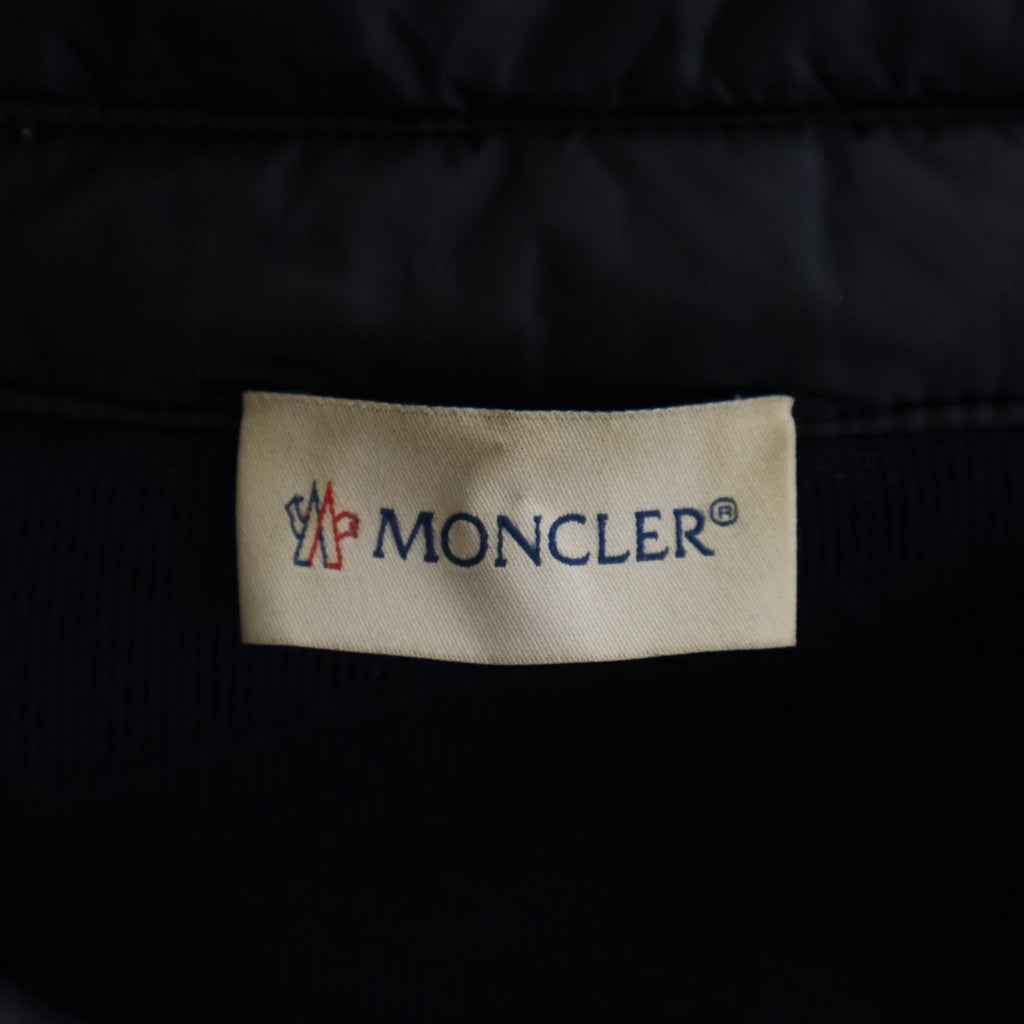 MONCLER(モンクレール) 17AW MAGLIONE TRICOT CARDIGAN フラップポケット ロゴワッペン ニット切り替え ダウンジャケット ネイビー C20919412600 94666