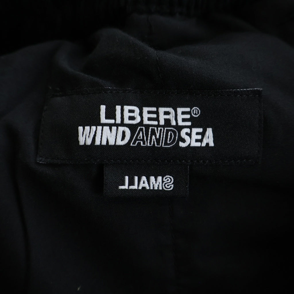 WIND AND SEA(ウィンダンシー) ×LIBERE CORDUROY EASY PANTS ロゴ刺繍 コーデュロイイージーパンツ ジップフライ ブラック
