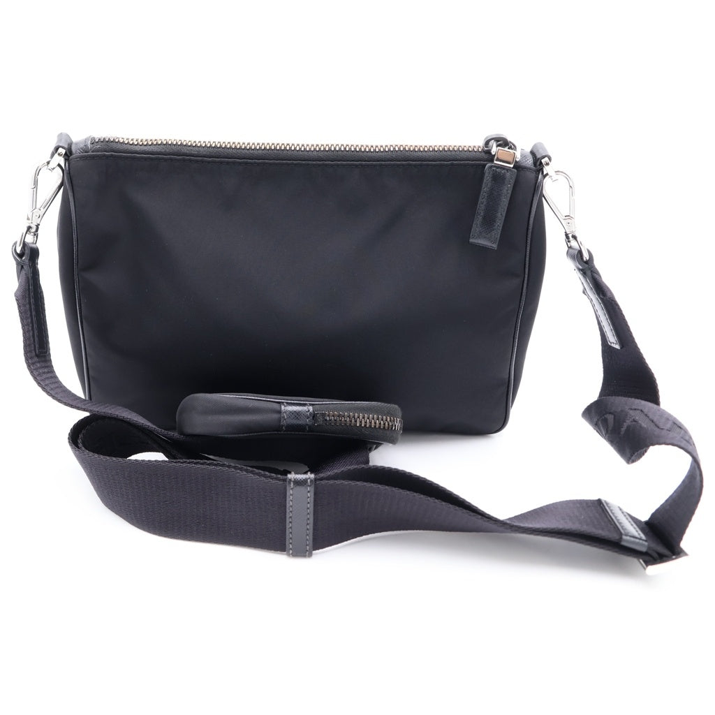 PRADA(プラダ) Re-Nylon Shoulder Bag リナイロン トライアングルロゴ ポーチ付きショルダーバッグ ブラック 2VH113