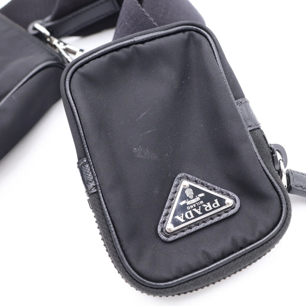 PRADA(プラダ) Re-Nylon Shoulder Bag リナイロン トライアングルロゴ ポーチ付きショルダーバッグ ブラック 2VH113