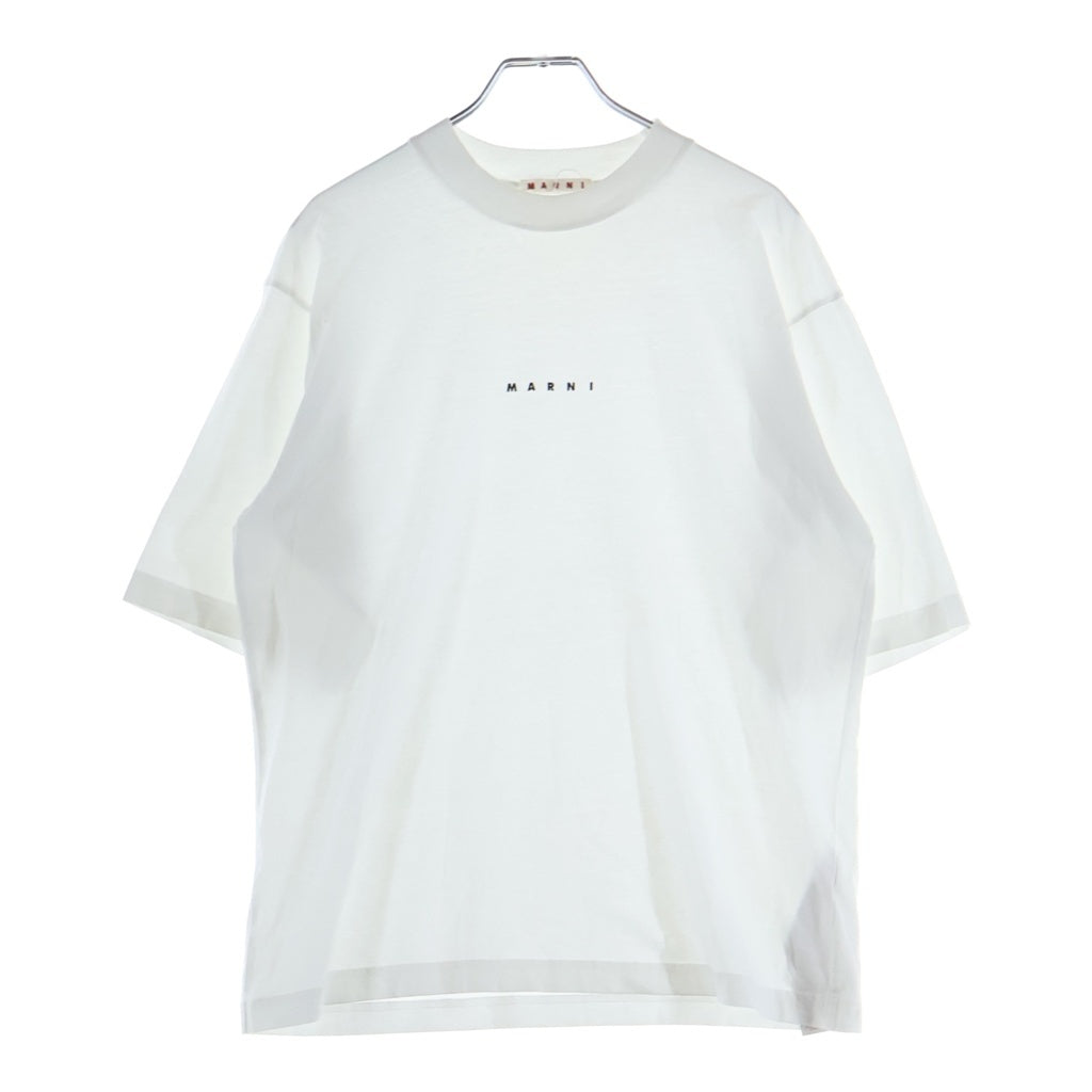 MARNI(マルニ) フロントロゴプリント クルーネックミドルスリーブTシャツ カットソー ホワイト THJE0263P1