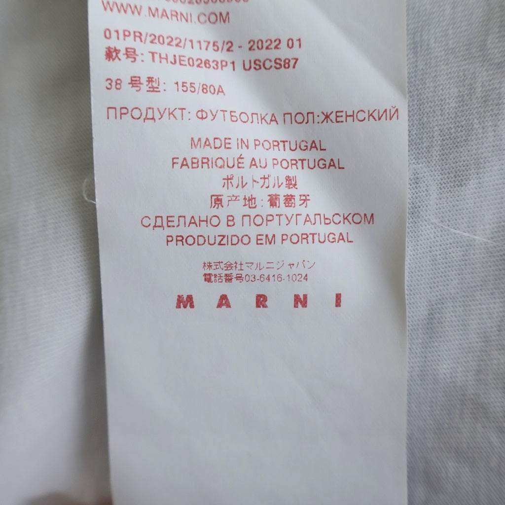 MARNI(マルニ) フロントロゴプリント クルーネックミドルスリーブTシャツ カットソー ホワイト THJE0263P1