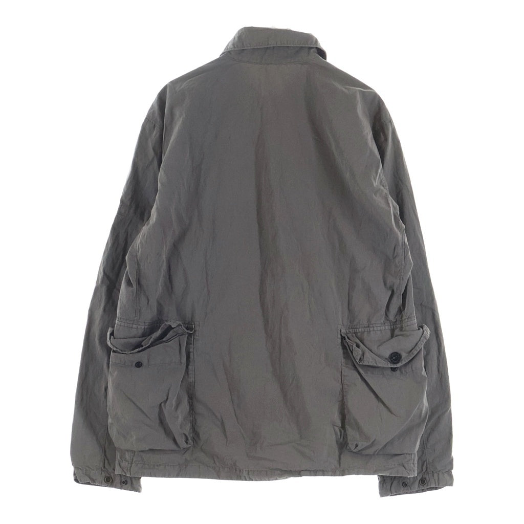 STONE ISLAND(ストーンアイランド) GARMENT DYED TWIN POCKET OVERSHIRT ガーメントダイド ツウィンポケット ジップアップオーバーシャツジャケット グレー701512208