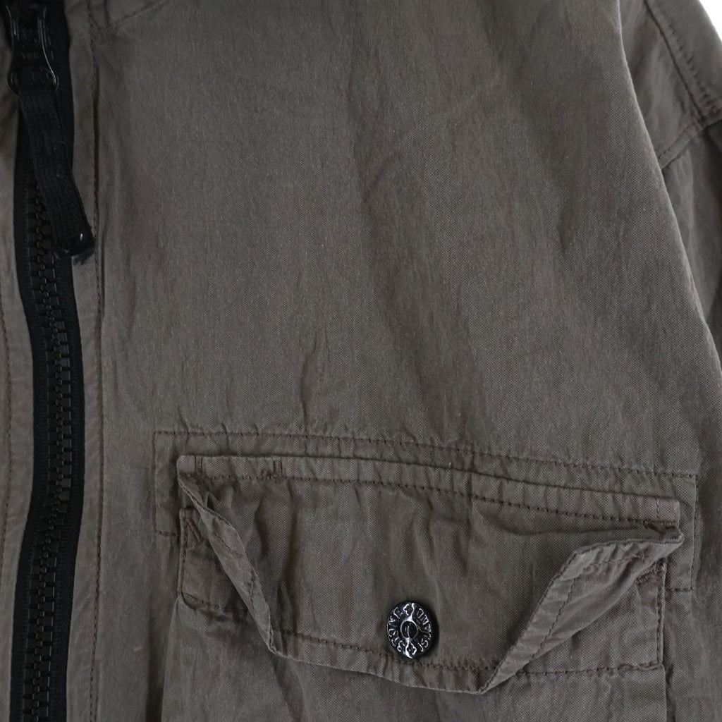 STONE ISLAND(ストーンアイランド) GARMENT DYED TWIN POCKET OVERSHIRT ガーメントダイド ツウィンポケット ジップアップオーバーシャツジャケット グレー701512208