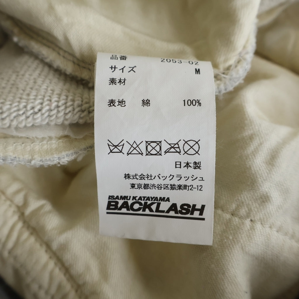 ISAMU KATAYAMA BACKLASH(イサムカタヤマバックラッシュ) 23SS ジップフライ コットンスウェットイージーパンツ グレー 2053-02