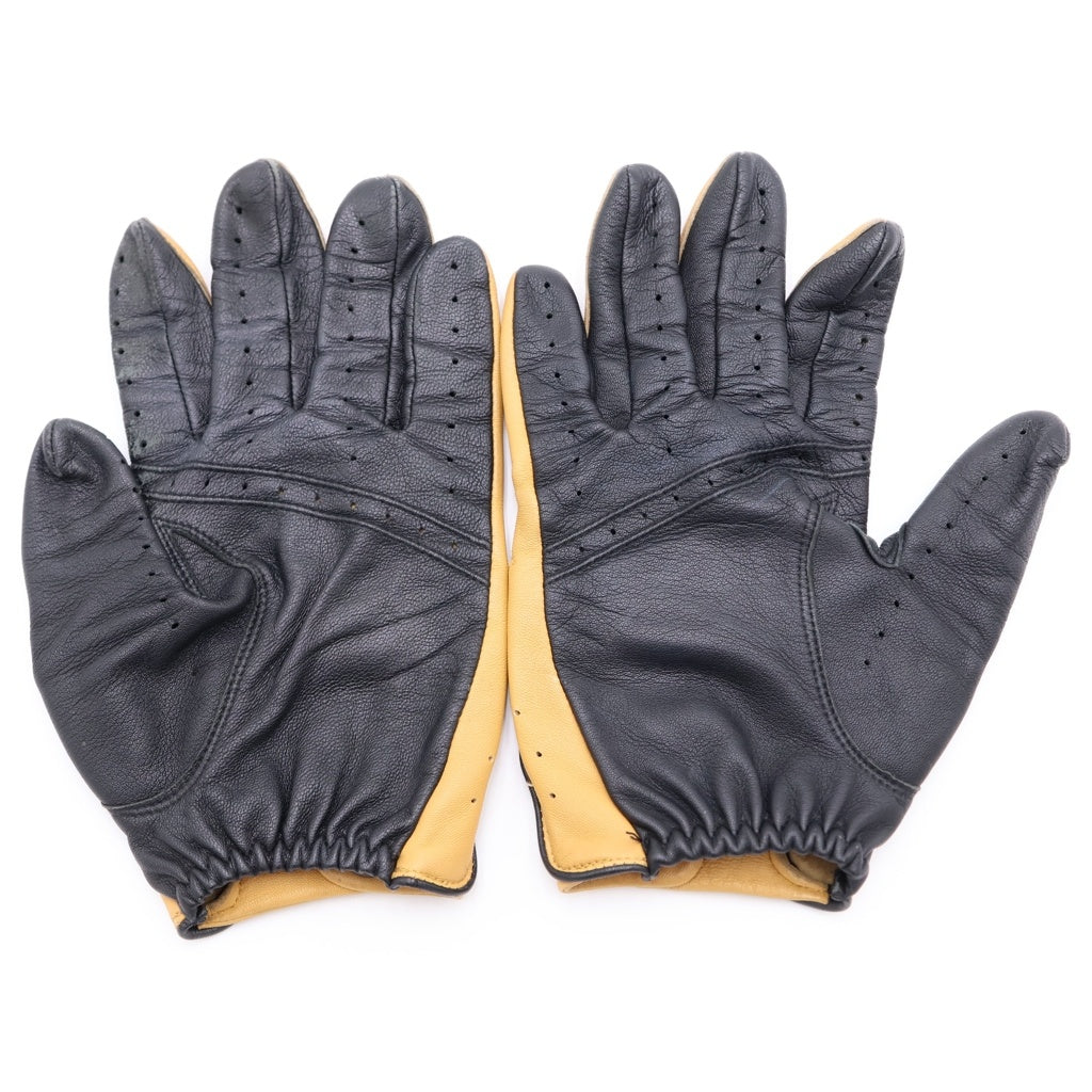 DENTS(デンツ) ×THE SUITED RACER TOUCHSCREEN LEATHER DRIVING GLOVE スーツドレーサー ヘアシープレザー レザードライビンググローブ ベージュ/ブラック 5-1000
