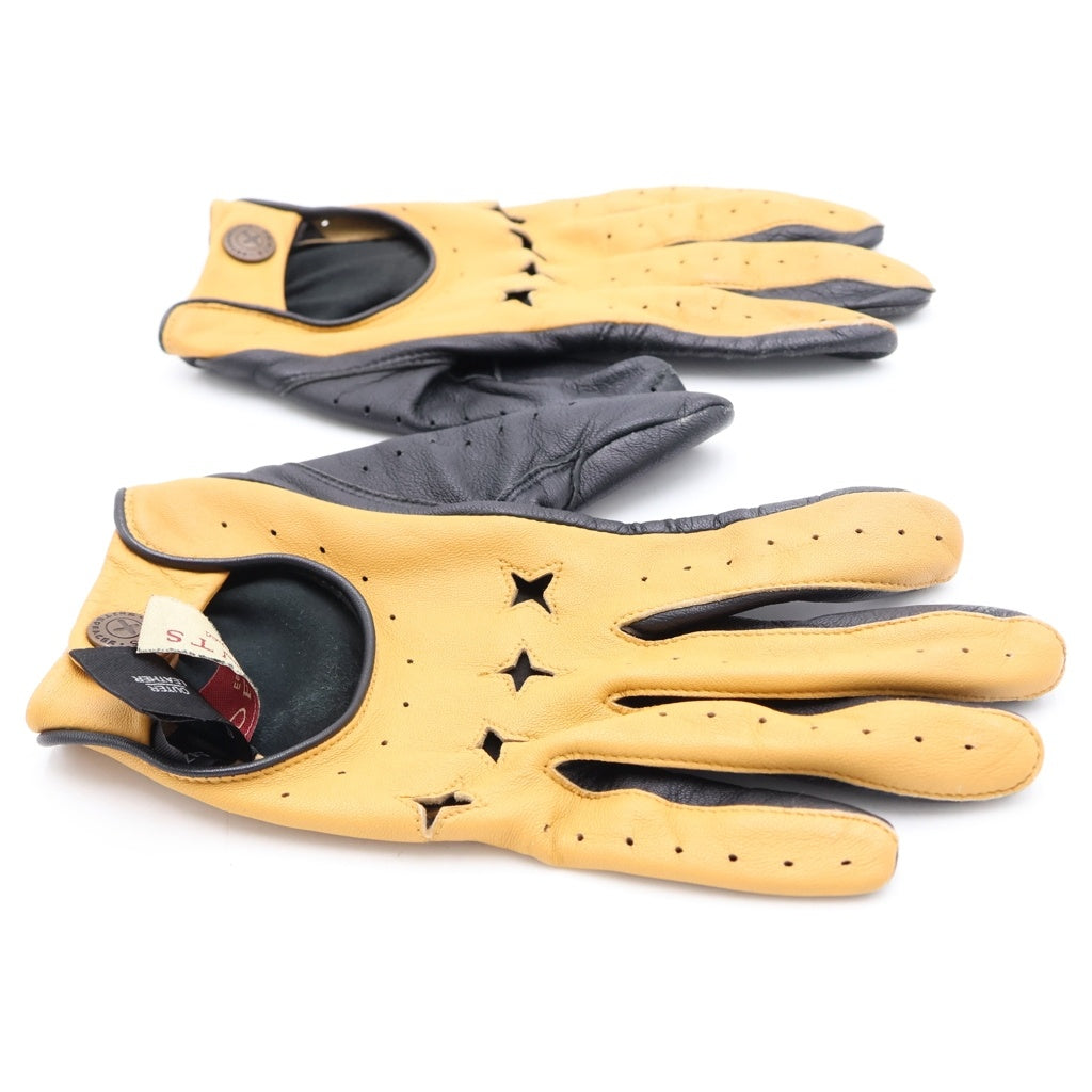 DENTS(デンツ) ×THE SUITED RACER TOUCHSCREEN LEATHER DRIVING GLOVE スーツドレーサー ヘアシープレザー レザードライビンググローブ ベージュ/ブラック 5-1000