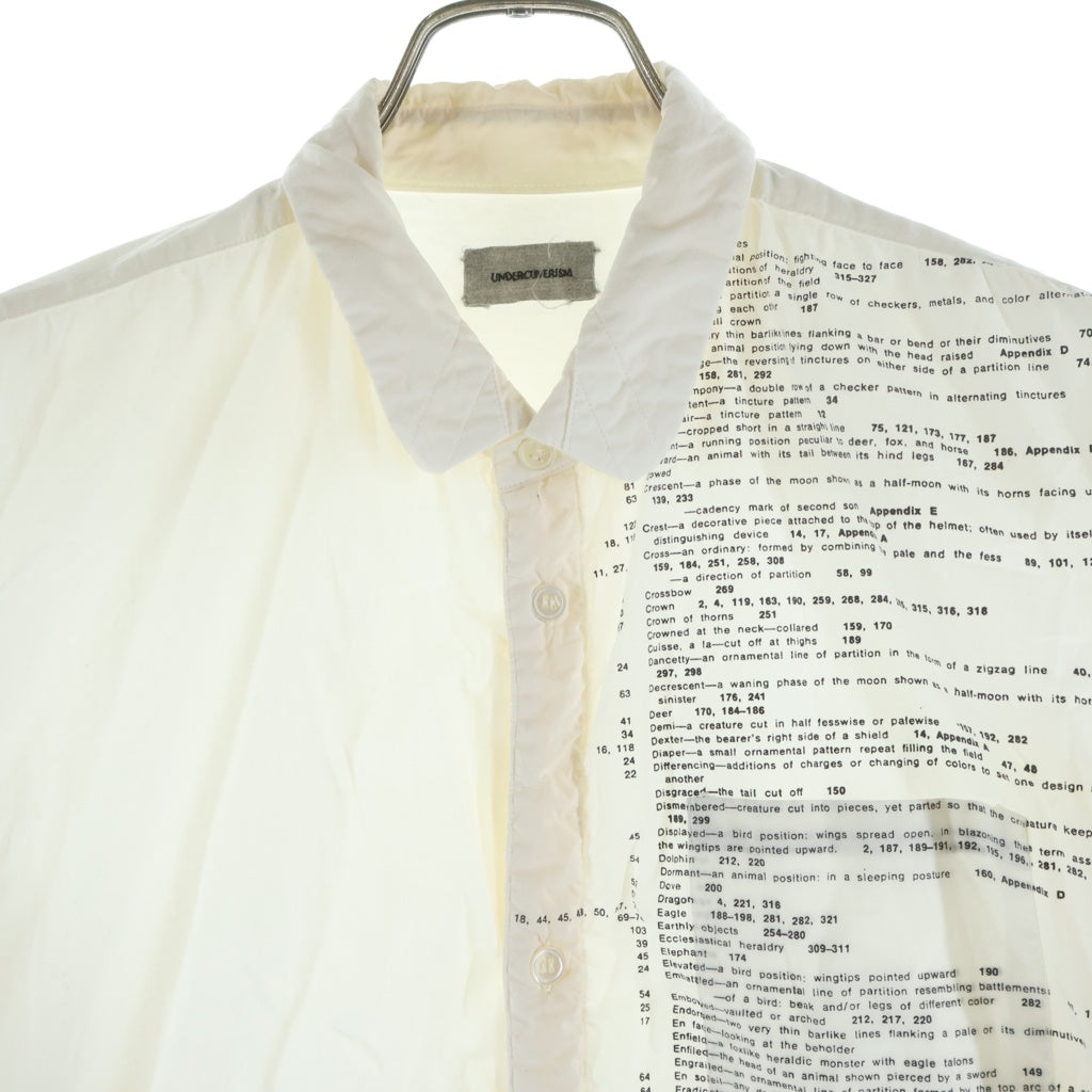 UNDERCOVERISM(アンダーカバイズム) 12AW PSYCHO COLOR期 レタリング プリント 長袖シャツ ホワイト アーカイブ J4404-3