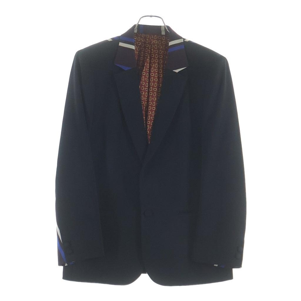 NUMBER (N)INE(ナンバーナイン) 03AW ARCHIVE カート期 TAILORED SCHOOL JACKET ストライプ切替 裏ペイズリー 1B テーラードスクールジャケット ブラック アーカイブ
