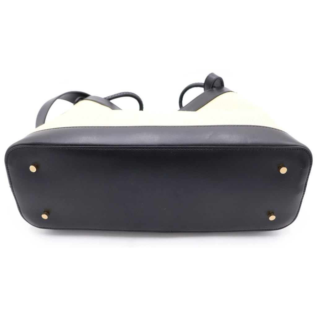 NO BRAND(ノーブランド) Elleme Paris Vosges Canvas エレメ パリ ヴォージュ キャンバス レザー切り替え ショルダーバッグ ベージュ/ブラック レディース