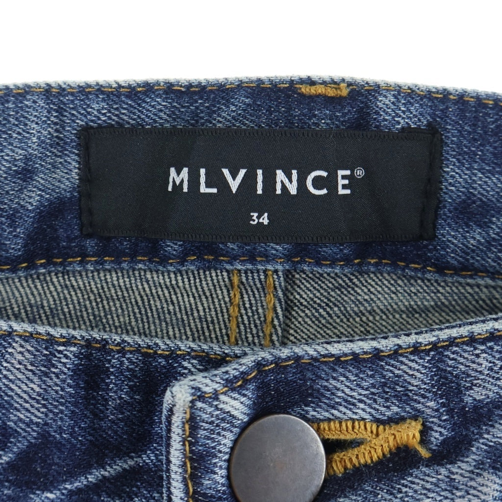 MLVINCE(メルヴィンス) TYPE-1 SLIM DAMAGE JEANS タイプ1 ダメージ加工 スリムフィット ボタンフライデニムパンツ ジーンズ インディゴ