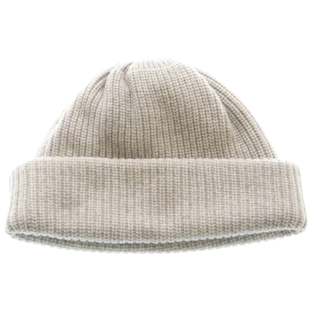 CHROME HEARTS(クロムハーツ) STAR LEATHER PATCH BEANIE クロスボールボタン スターパッチカシミヤビーニー ニットキャップ 帽子 グレー レディース