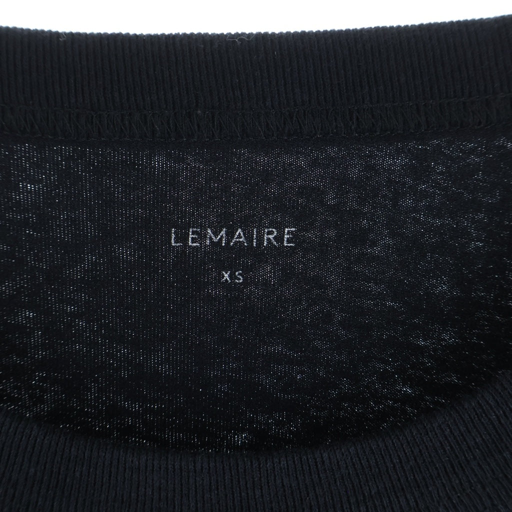 LEMAIRE(ルメール) 24SS BOXY T-SHIRT ポケット付 コットンリネン オーバーサイズTシャツ 半袖クルーネックカットソー ブラック TO1165 LJ1010