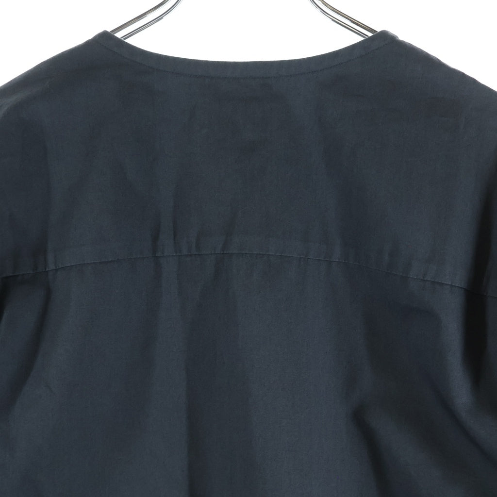 LEMAIRE(ルメール) 18AW ノーカラー 長袖コットンプルオーバーシャツ グレー M183 TO118 LF272